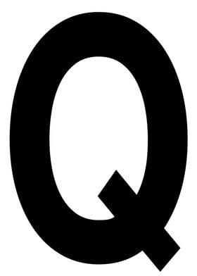 Letter Q in black