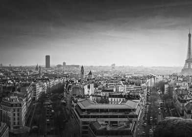 Black and white Paris view