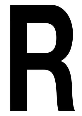 Letter R in black