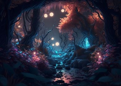 Magical fantasy forest