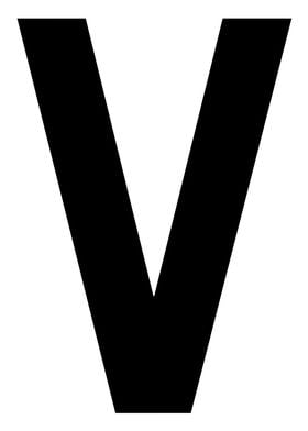 Letter V in black