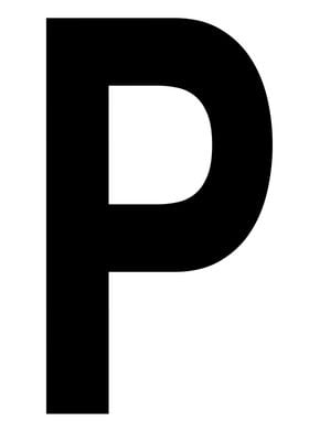 Letter P in black