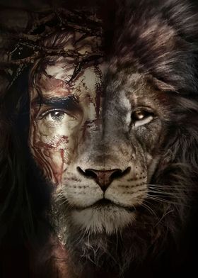 Lion Jesus Face