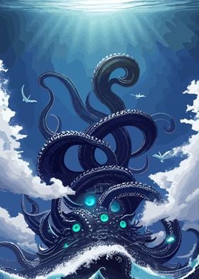 Kraken Monster Abstract