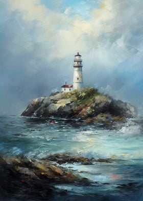 Lighthouse Oil painting