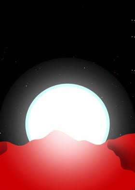 Red Night Planet Art