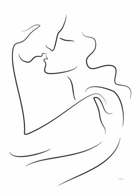 Man and woman kissing