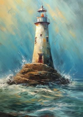 Lighthouse Oil Painting