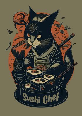 Cat Japanese Sushi Chef