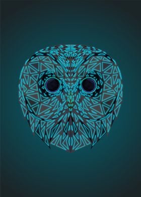 Owl Lowpoly Neon