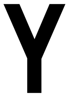 Letter Y in black
