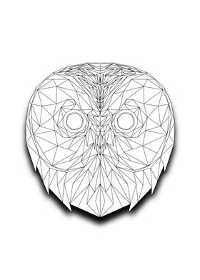 Owl Lowpoly Wireframe