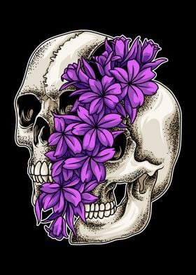 Floral Skull  Illustration