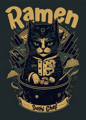 Cat Ramen Sushi Chef