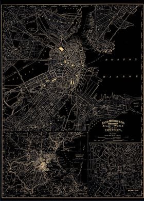 Boston black gold old map