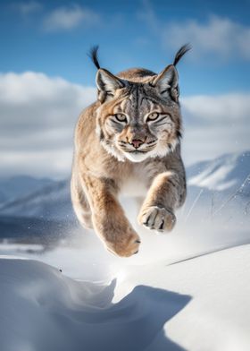 Airborne Snow Lynx Big Cat