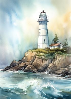 Lighthouse Watercolor