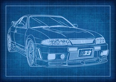 Nissan GTR R33 Blueprint