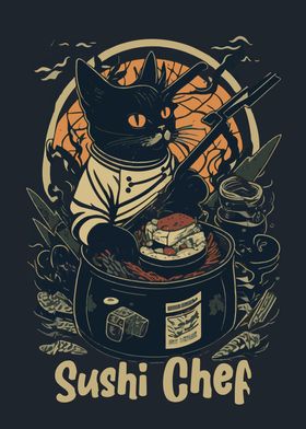 Cat Japanese Sushi Chef