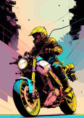 Cool Motorcycle Riding Art