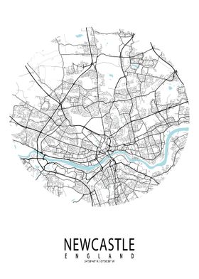 Newcastle City Map Circle