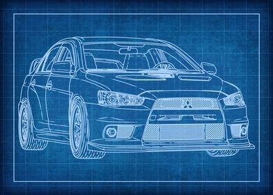 Mitsubishi Evo10 Blueprint