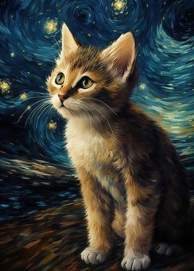 Cat van gogh