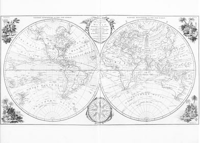 Globe white world map 