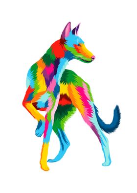 Abstract ibizan hound