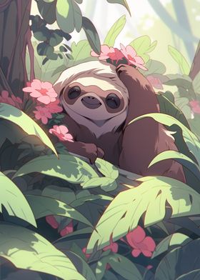 Cute Sloth Fantasy Poster