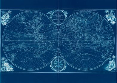 Globe blue world map 