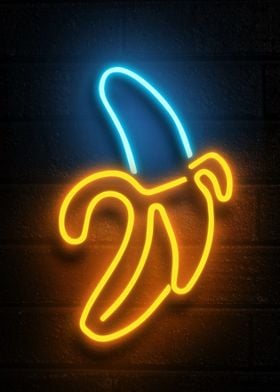 Banana fruit neon sign