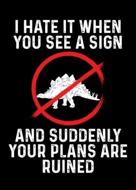 Stegosaurus on a sign