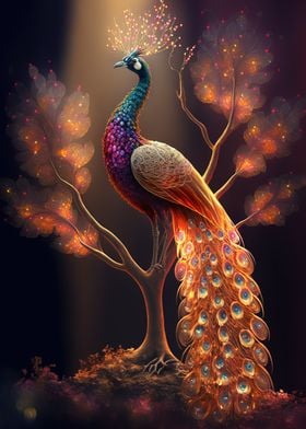 beautiful peacock glow