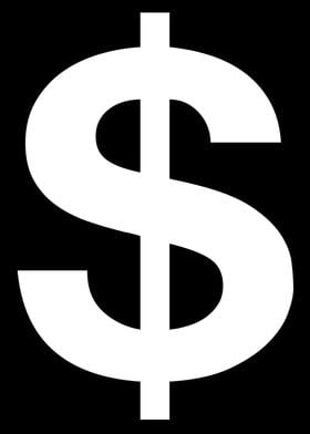 Dollar Sign in White