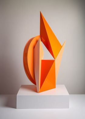 Orange abstract sculpture