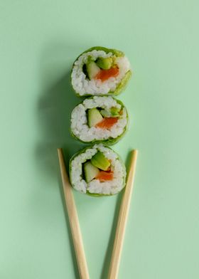 Sushi Green Background