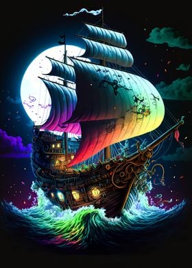Pirate ship colorful