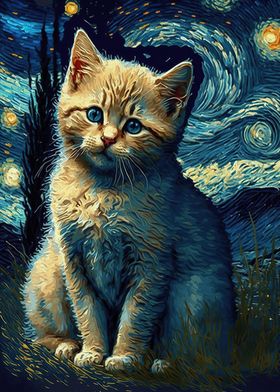 Cat van gogh