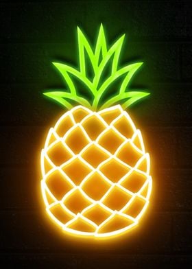 Pineapple fruit neon sign