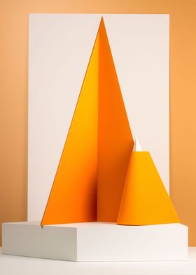 Orange and white pyramid