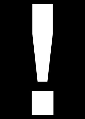 Exclamation Mark in White