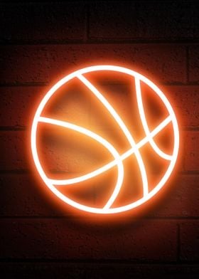 Basketball sport neon sign