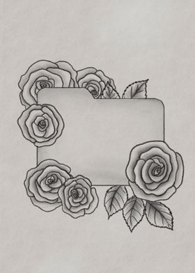 Folder icon with roses