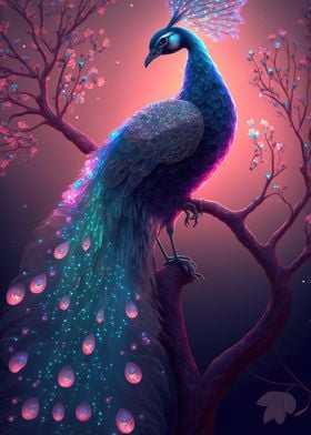 beautiful peacock glow