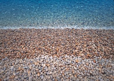 Pebble rocks beach