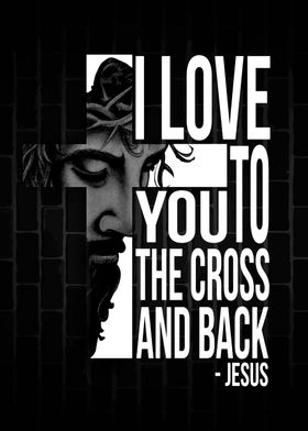 I Love You Cross And Black