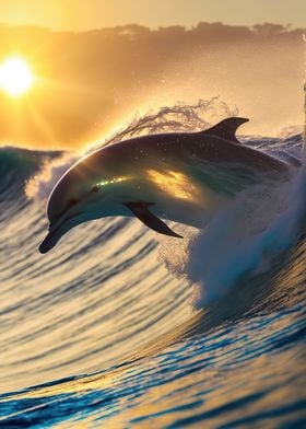 Dolphin surfing