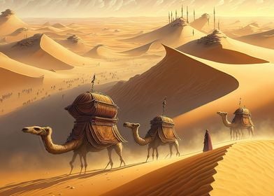 Camels desert