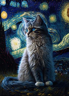 Cat van gogh